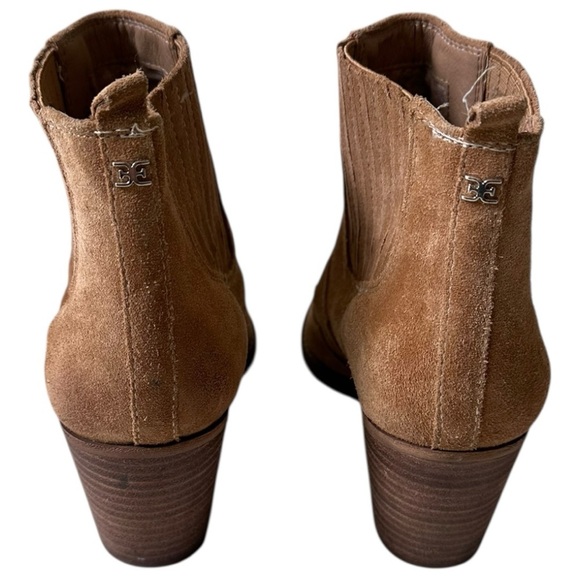 Sam Edelman western suede ankle booties – tan/camel, pointed toe, block heel, 8. - Picture 8 of 11